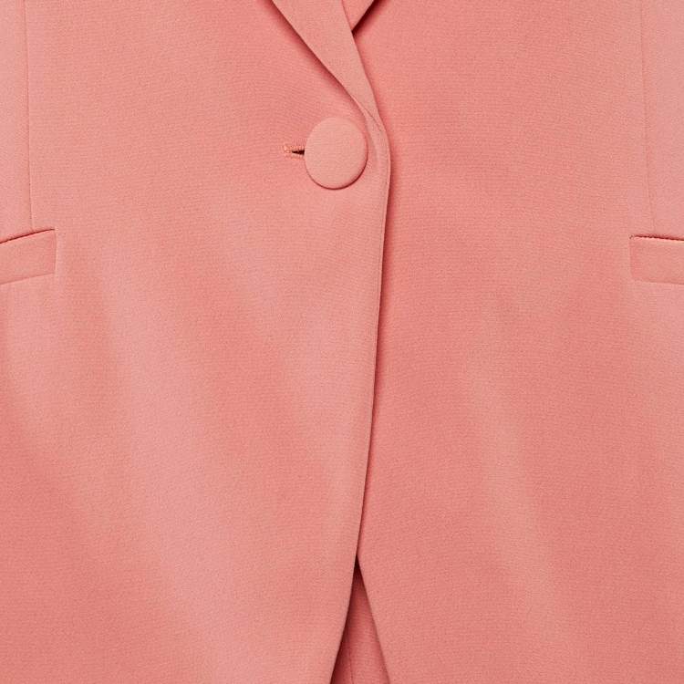 Pre Owned Emporio Armani Pink/White Crepe Top & Suit Set L