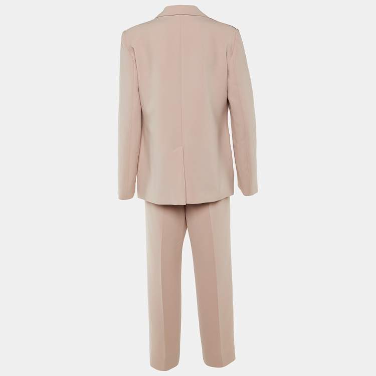 Pre Owned Emporio Armani Pink Crepe Pant Suit L