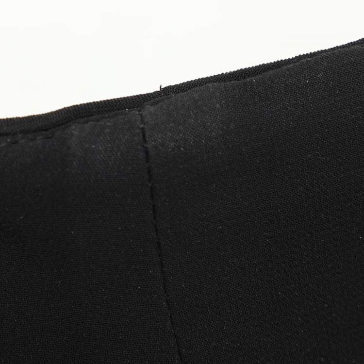 Pre Owned Emporio Armani Black Creep Strapless Maxi Dress S