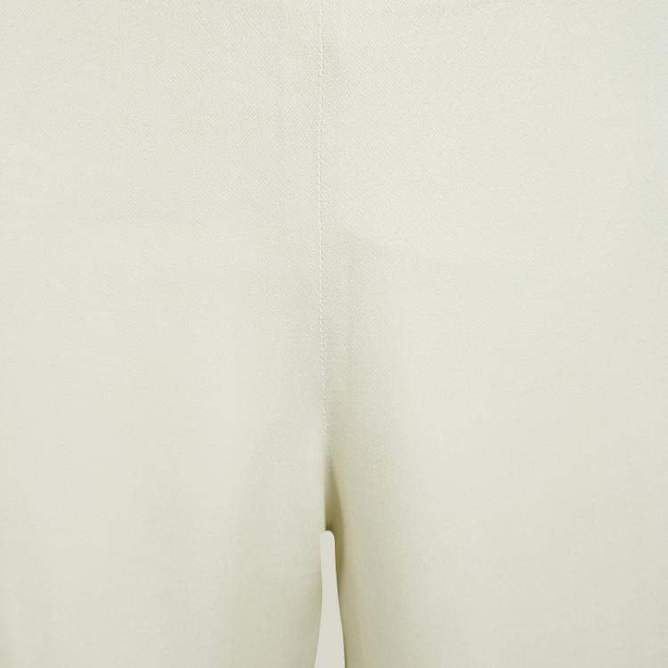 Pre Owned Emporio Armani Cream High Waist Straight Leg Trousers L