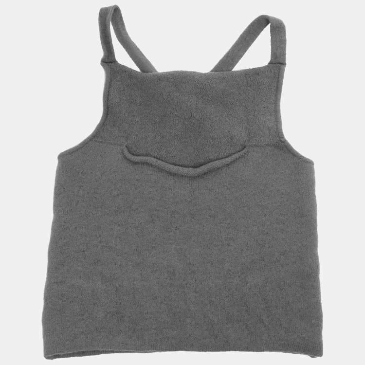 Pre Owned Emporio Armani Grey Wool Knit Top S