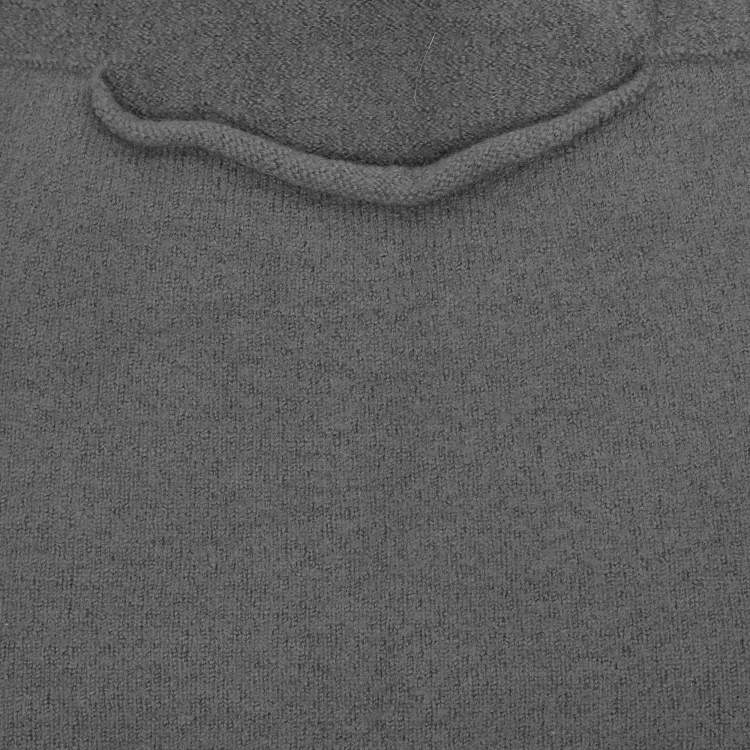 Pre Owned Emporio Armani Grey Wool Knit Top S