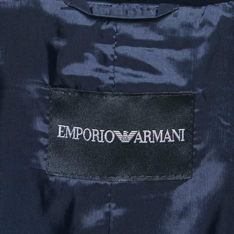 Pre Owned Emporio Armani Purple Navy Blue  Single Breasted Blazer M