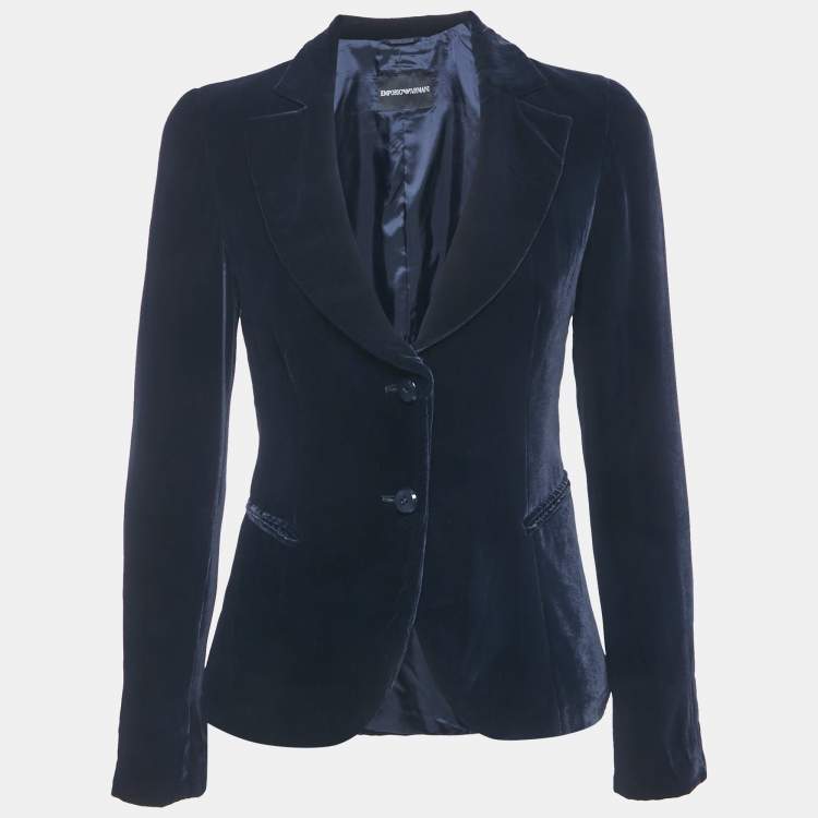 Pre Owned Emporio Armani Purple Navy Blue  Single Breasted Blazer M