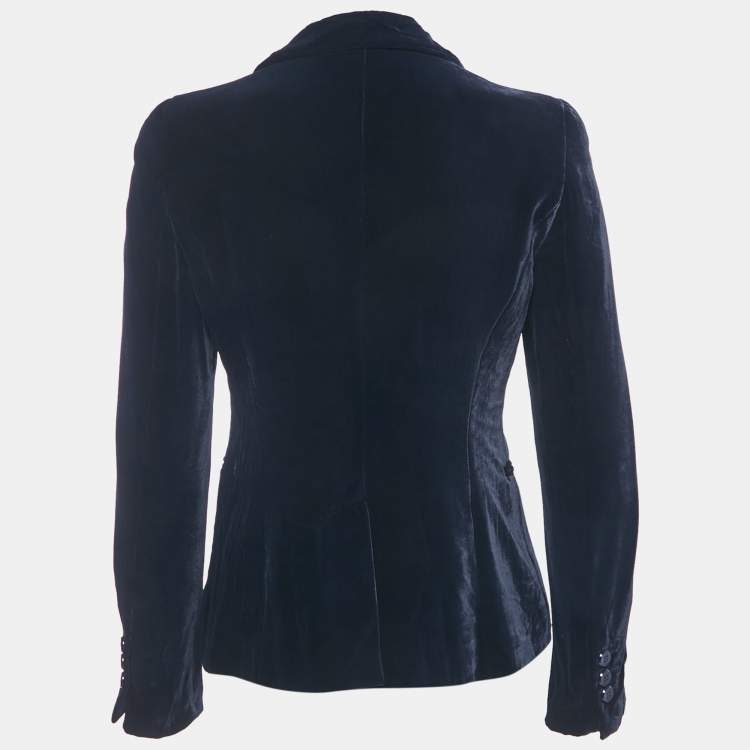 Pre Owned Emporio Armani Purple Navy Blue  Single Breasted Blazer M