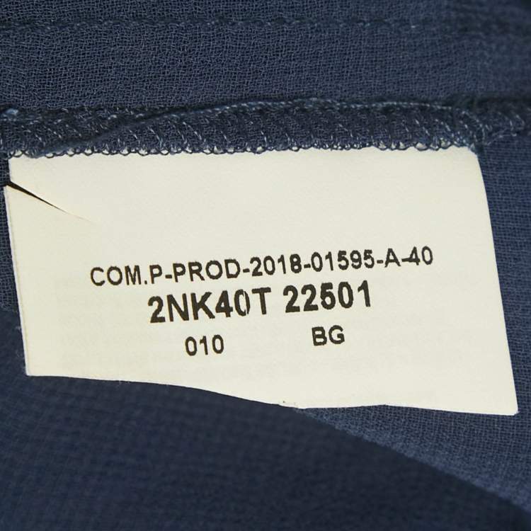 Pre Owned Emporio Armani Blue Printed Organza Top S