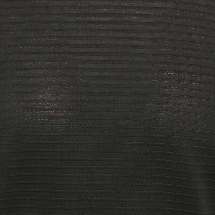 Pre Owned Emporio Armani Black Stripe Knit Short Sleeve T-Shirt S