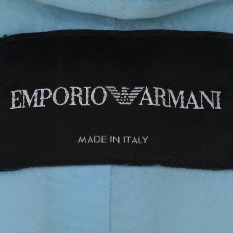 Pre Owned Emporio Armani Metallic Green Lurex Sleeveless Blazer L