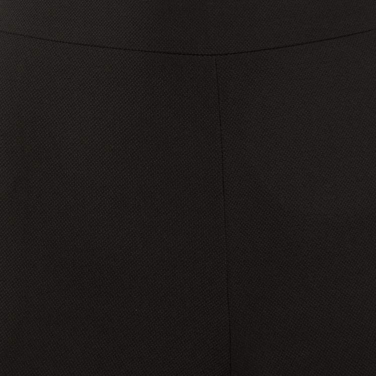 Pre Owned Emporio Armani Black Crepe Regular Fit Pants M