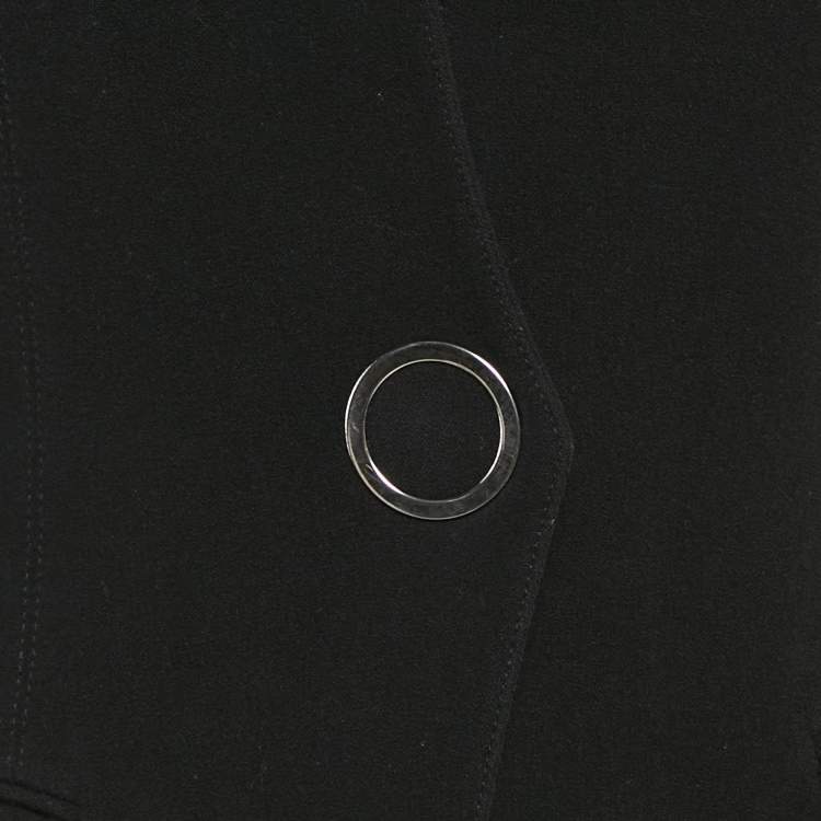 Pre Owned Emporio Armani Black Wool Mid-Length Coat L