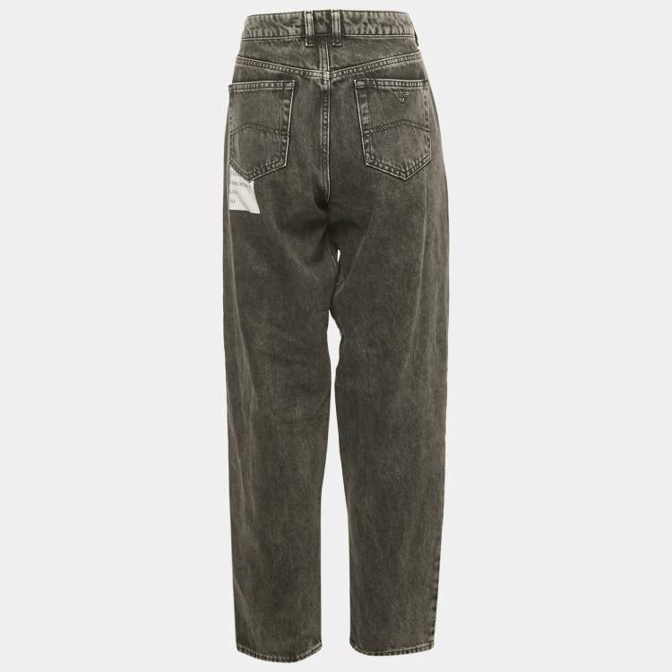 مملوكة مسبقًا Emporio Armani Dark Grey Denim High Waist Jeans M