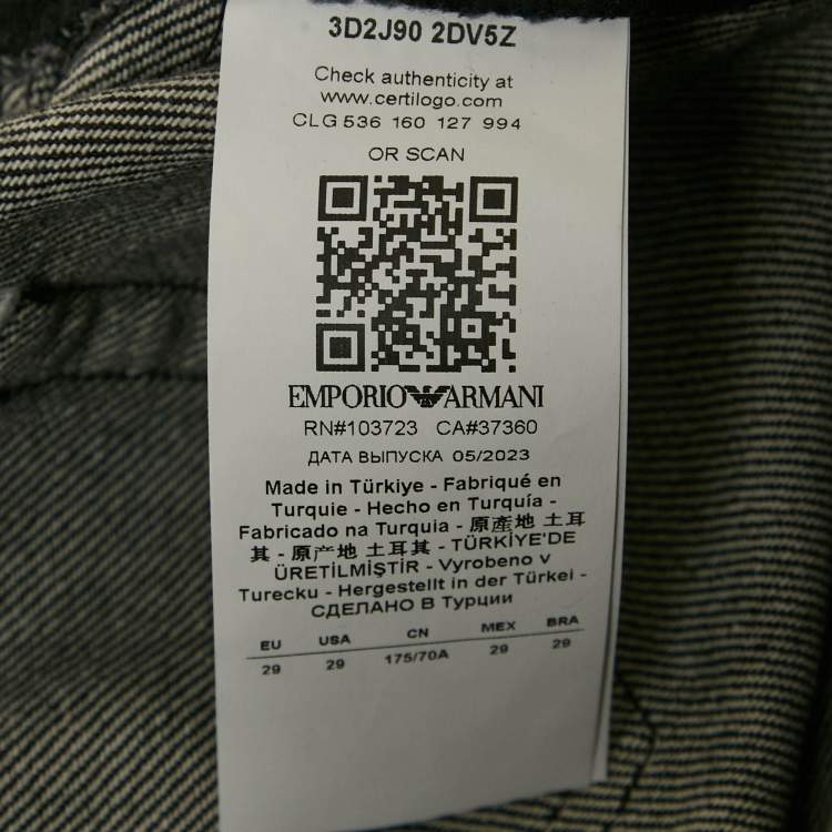 مملوكة مسبقًا Emporio Armani Dark Grey Denim High Waist Jeans M