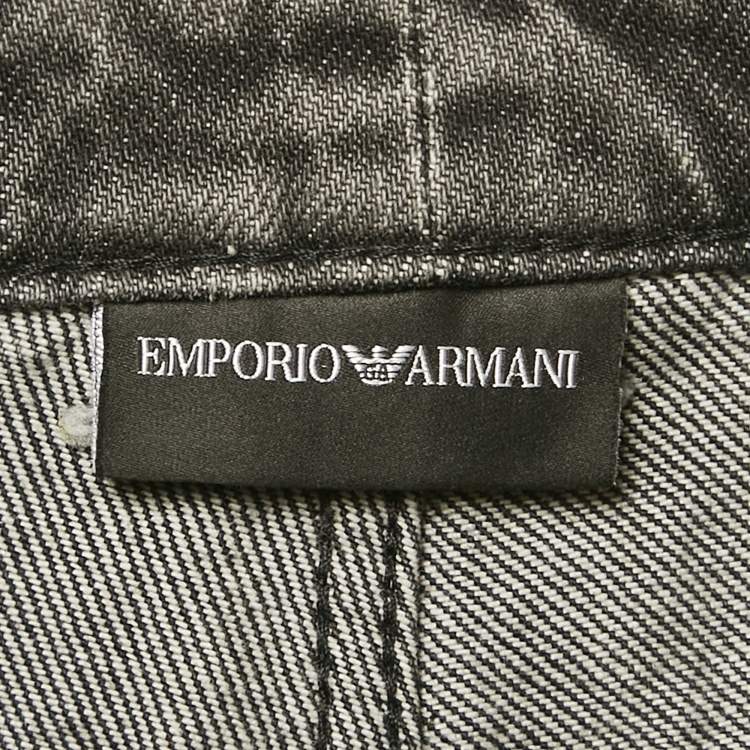 مملوكة مسبقًا Emporio Armani Dark Grey Denim High Waist Jeans M