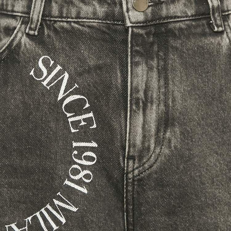 مملوكة مسبقًا Emporio Armani Dark Grey Denim High Waist Jeans M