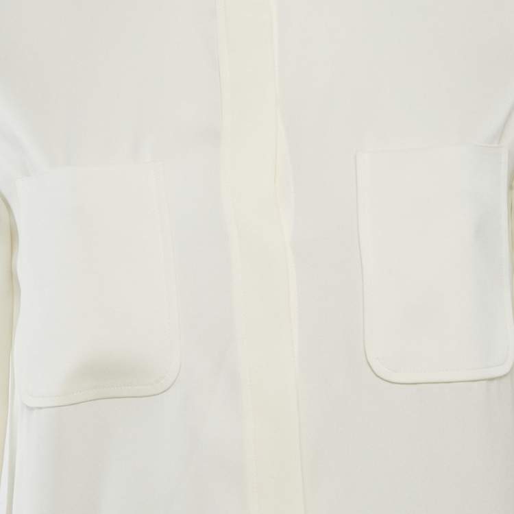 Pre Owned Emporio Armani Cream Silk Shirt S