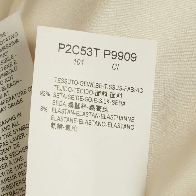 Pre Owned Emporio Armani Cream Silk Shirt S