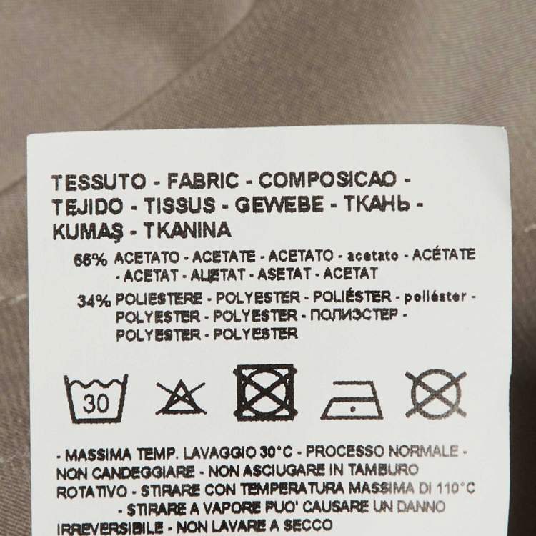 مملوكة مسبقًا Emporio Armani Beige Crepe Adjustable Hem Trousers L 