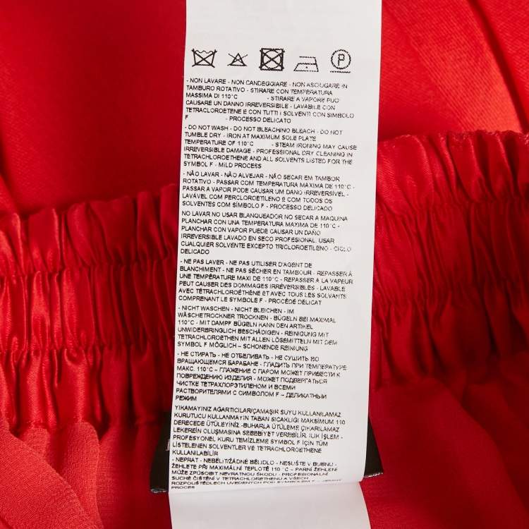 Pre Owned Emporio Armani Red Silk Blend Maxi Skirt M
