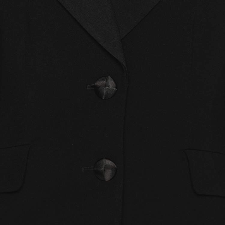 Pre Owned Emporio Armani Black Crepe Single Breasted Blazer S