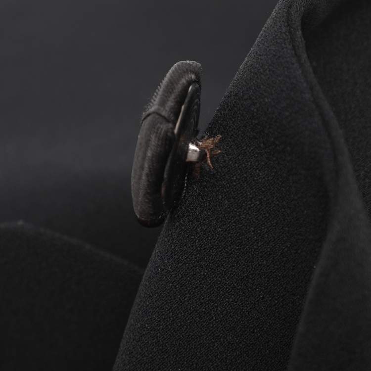 Pre Owned Emporio Armani Black Crepe Single Breasted Blazer S