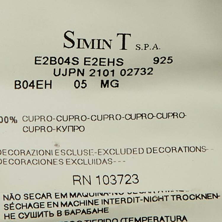 Pre Owned Emporio Armani Navy Blue Sateen Open Front Top M