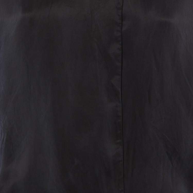 Pre Owned Emporio Armani Navy Blue Sateen Open Front Top M