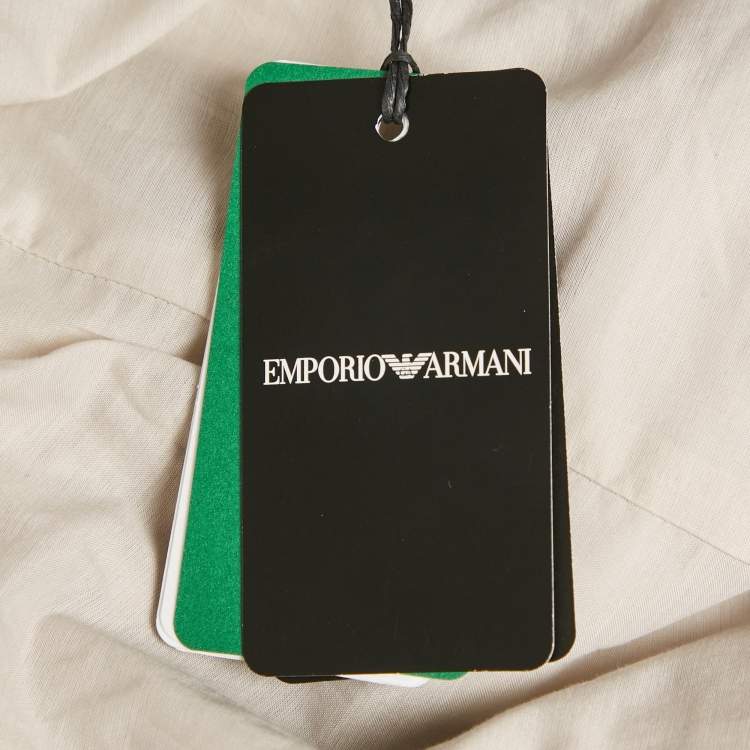 Pre Owned Emporio Armani Beige Crepe Blazer & Pants Set L