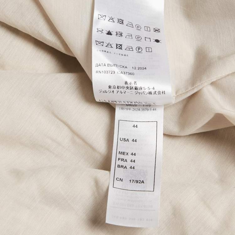 Pre Owned Emporio Armani Beige Crepe Blazer & Pants Set L