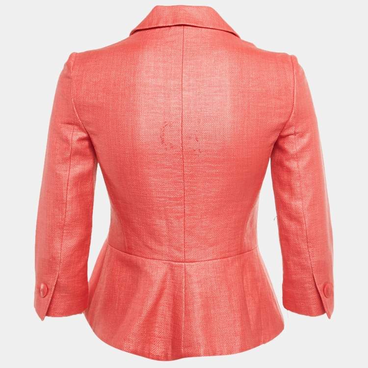 مملوكة مسبقًا Emporio Armani Pink Basket Weave Jacket S 