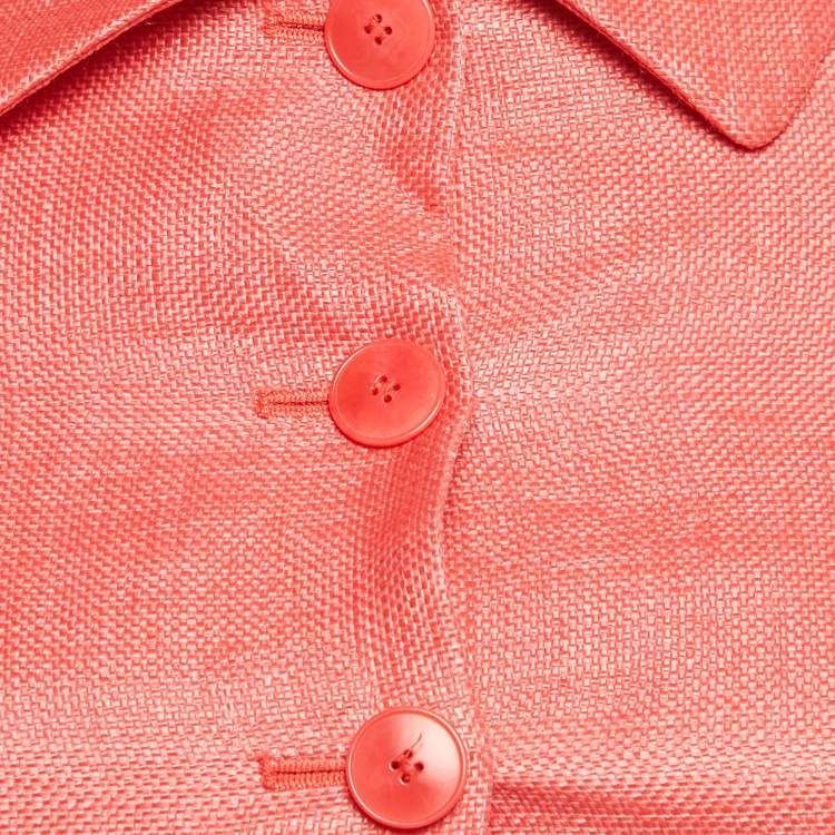 مملوكة مسبقًا Emporio Armani Pink Basket Weave Jacket S 