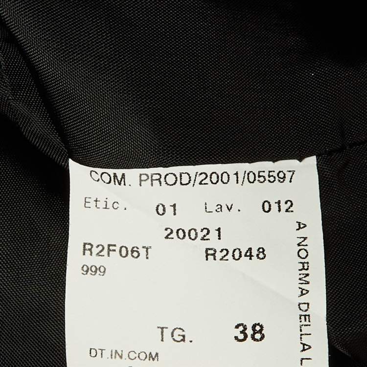 Pre Owned Emporio Armani Black Crepe Ruffled Sleeve Blazer S