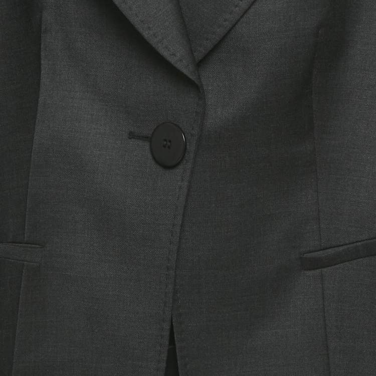 Pre Owned Emporio Armani Grey Virgin Wool Suit S