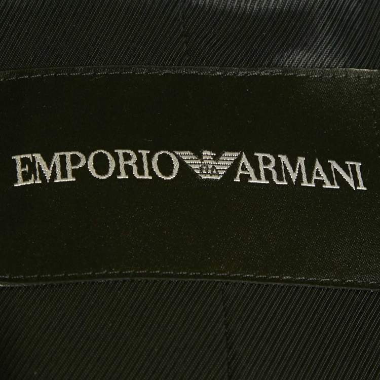 Pre Owned Emporio Armani Grey Virgin Wool Suit S