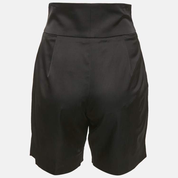 Pre Owned Emporio Armani Silk Pleat Detail Short S