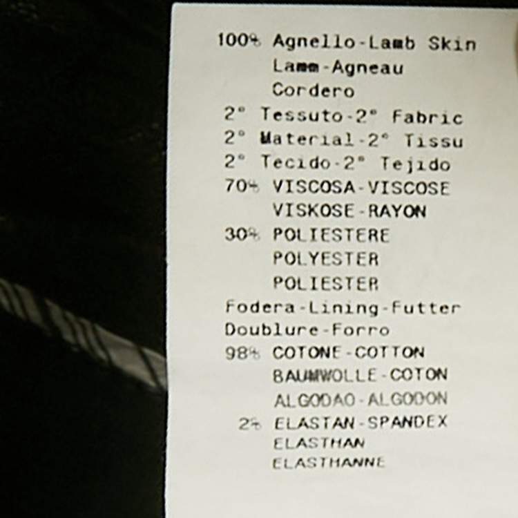 Pre Owned Emporio Armani Black Lamb Leather Biker Jacket S