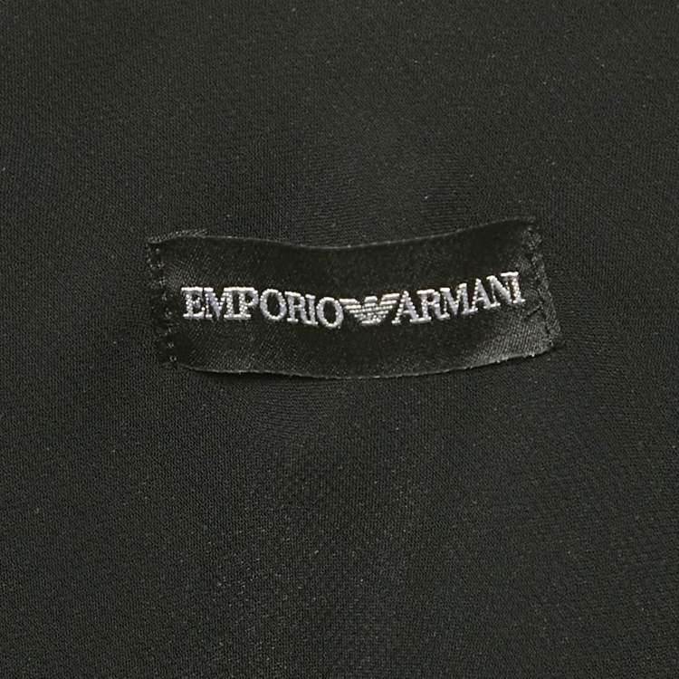 مملوكة مسبقًا Emporio Armani Black Silk Bow Detail Top S