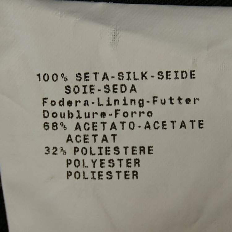 Pre Owned Emporio Armani Black Silk Blend Fringed Mini Skirt S