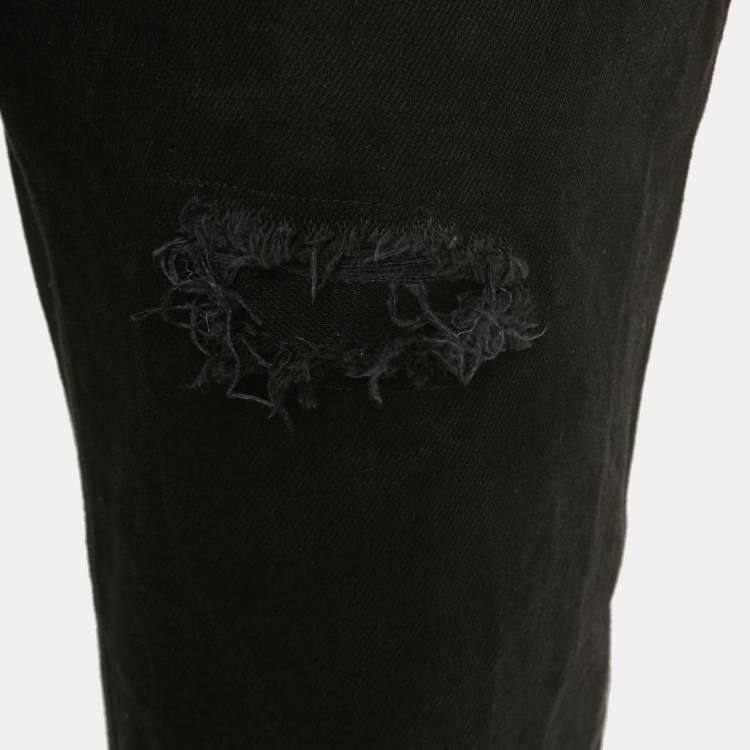 Pre Owned Emporio Armani Black Denim Jeans L/Waist 30"