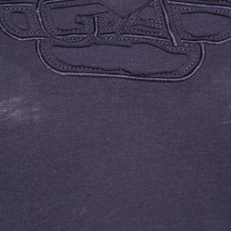 مملوكة مسبقًا Emporio Armani Jeans Blue Jersey Ruffled V-Neck T-Shirt L