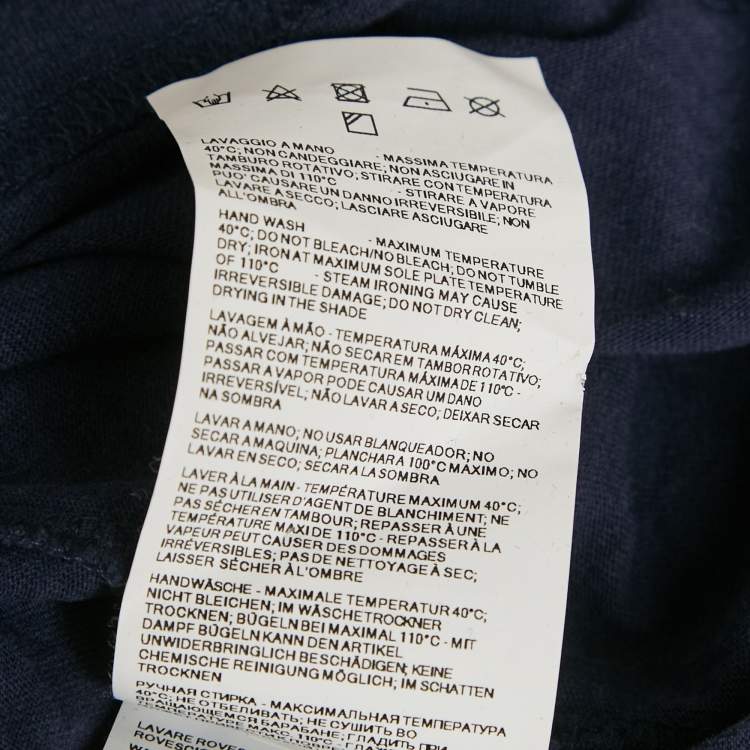 مملوكة مسبقًا Emporio Armani Jeans Blue Jersey Ruffled V-Neck T-Shirt L