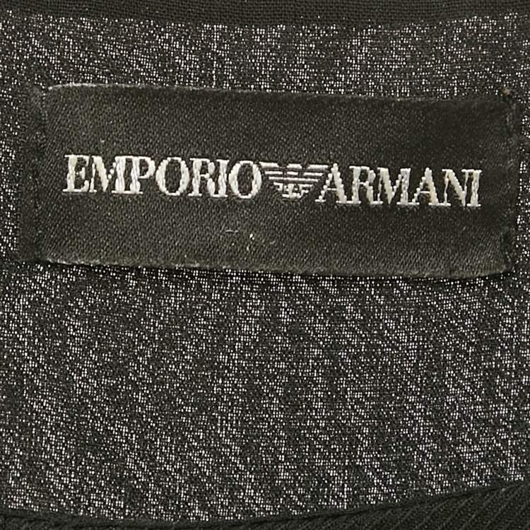 Pre Owned Emporio Armani Black Silk Cropped Top S