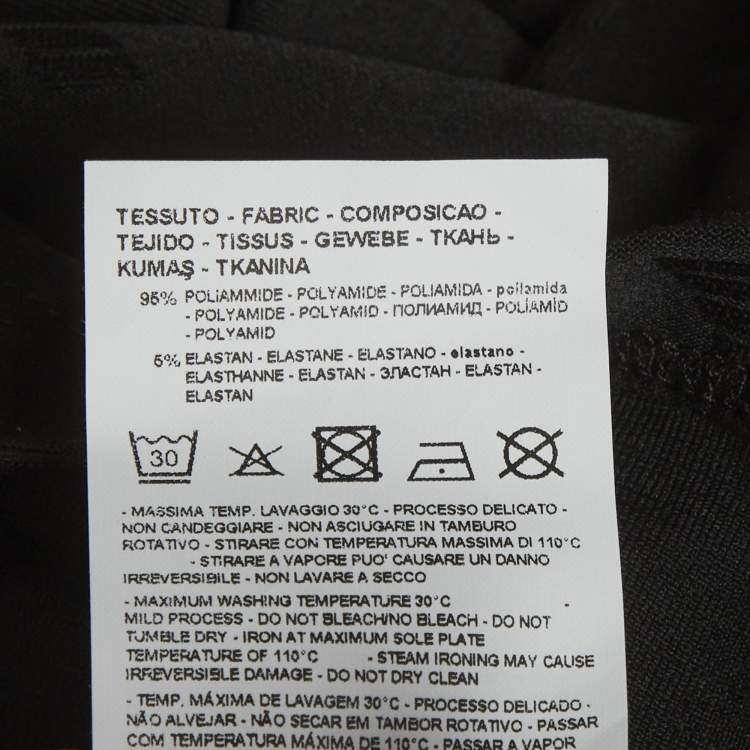 Pre Owned Emporio Armani Black Logo Jacquard Jersey Turtle Neck Top L