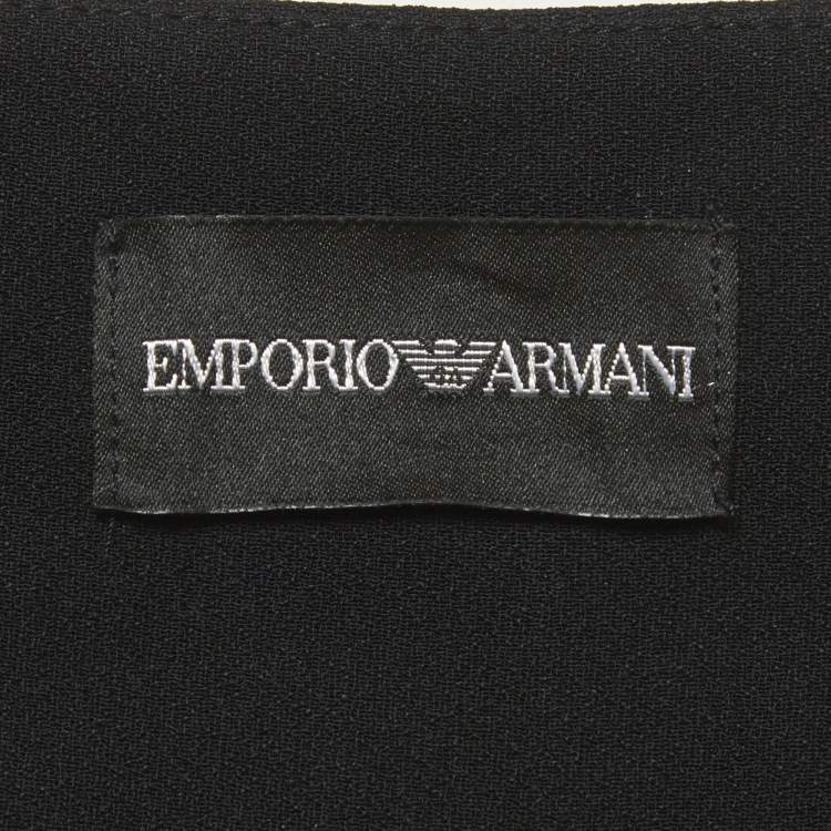 Pre Owned Emporio Armani Black Crepe Trousers S