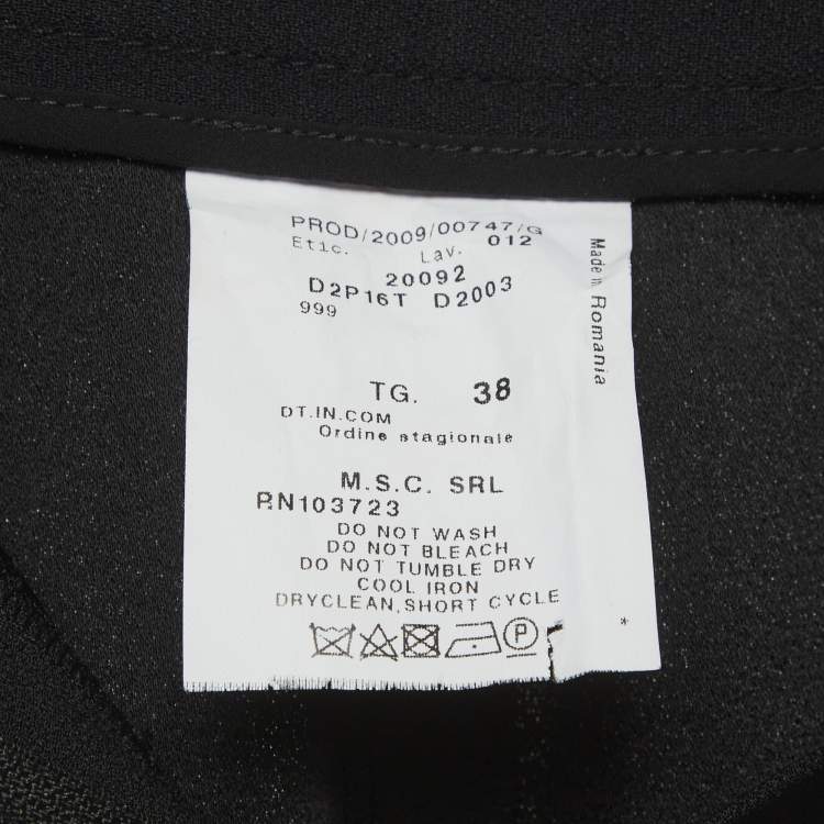 Pre Owned Emporio Armani Black Crepe Trousers S
