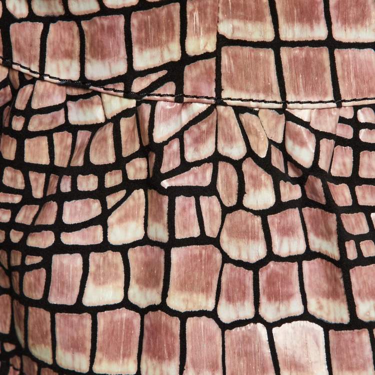 Pre Owned Emporio Armani Pink Snake Embossed Leather Jacket M