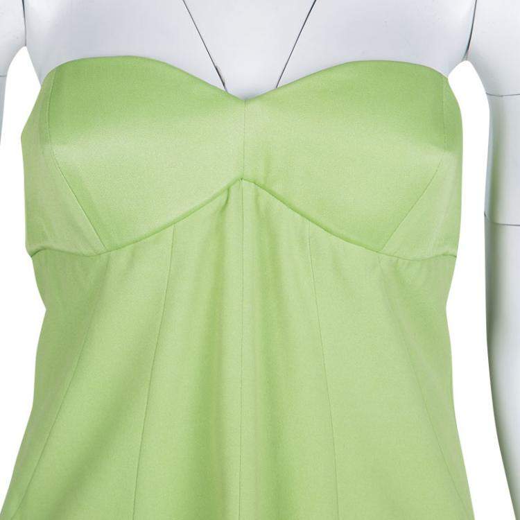 Pre Owned Emporio Armani Green Strapless Dress M