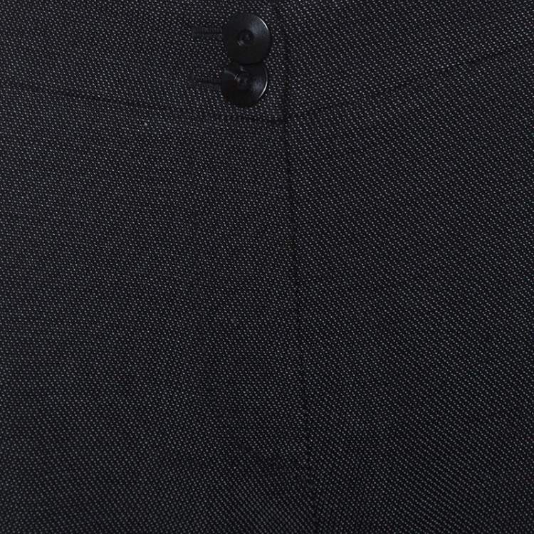 Pre Owned Emporio Armani Monochrome Dotted Wool Tailored Pants M