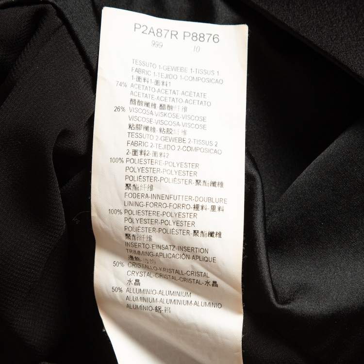 Pre Owned Emporio Armani Elite Black Embellished Cross Back Maxi Dress M
