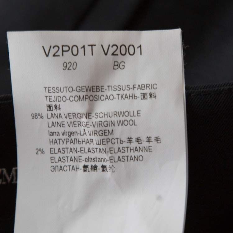 Pre Owned Emporio Armani Navy Blue Wool Tailored Trousers S
