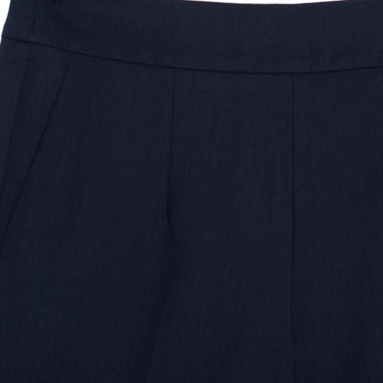 Pre Owned Emporio Armani Navy Blue Wool Tailored Trousers S